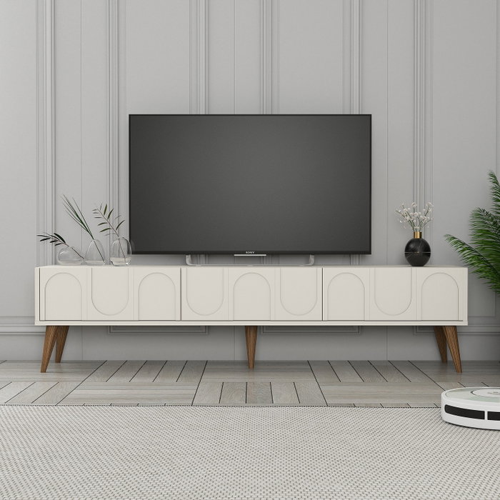 Hanah Home Lyon 44 Mueble para TV Crema y Nogal Hanah Home Lyon 44 Mueble para TV Crema y Nogal